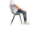 Dining chairs set of 2, Grey velvet Chair modern kitchen chair with metal leg