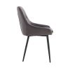 Modern Gray Velvet Dining Chairs , Fabric Accent Upholstered Chairs Side Chair with Black Legs for Home Furniture Living Room Bedroom Kitchen Dinning
