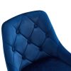 Modern Blue Velvet Dining Chairs , Fabric Accent Upholstered Chairs Side Chair with Black Legs for Home Furniture Living Room Bedroom Kitchen Dinning