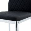 Grid Shaped Armless High Back Dining Chair,2-Piece Set, Office Chair. Applicable to Dining Room, Living Room, Kitchen and Office.Black Chair and Elect