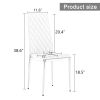 Grid Shaped Armless High Back Dining Chair,2-Piece Set, Office Chair. Applicable to Dining Room, Living Room, Kitchen and Office.Black Chair and Elect