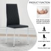 Grid Shaped Armless High Back Dining Chair,2-Piece Set, Office Chair. Applicable to Dining Room, Living Room, Kitchen and Office.Black Chair and Elect