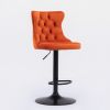 A&A Furniture,Swivel Velvet Barstools Adjusatble Seat Height from 25-33 Inch, Modern Upholstered Bar Stools with Backs Comfortable Tufted for Home Pub