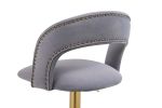 Modern Barstools Bar Height, Swivel Velvet Bar Stool Counter Height Bar Chairs Adjustable Tufted Stool with Back& Footrest for Home Bar Kitchen Island