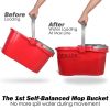 Spin Mop and Bucket with Wringer Set - for Home Kitchen Floor Cleaning - Wet/Dry Usage on Hardwood & Tile - Upgraded Self-Balanced Easy Press System w