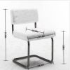 A&A Furniture,Modern Dining Chairs with Artificial Rabbit Hair,Gold Metal Base, Accent Armless Kitchen Chairs with Channel Tufting, Upholstered Fake F