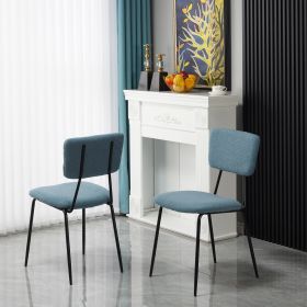 Dining Room Chairs Set of 2, Modern Comfortable Feature Chairs with Faux Plush Upholstered Back and Chrome Legs, Kitchen Side Chairs for Indoor Use: H (Color: as Pic)